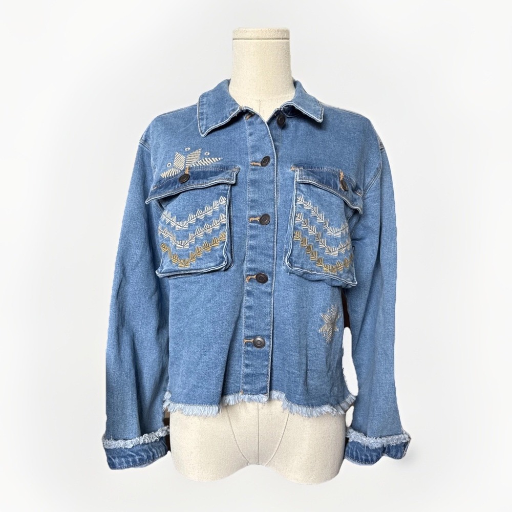Evsie Denim Jacket Teen Girl XL 13/14 Women L Blue Western Boho Country Cowgirl